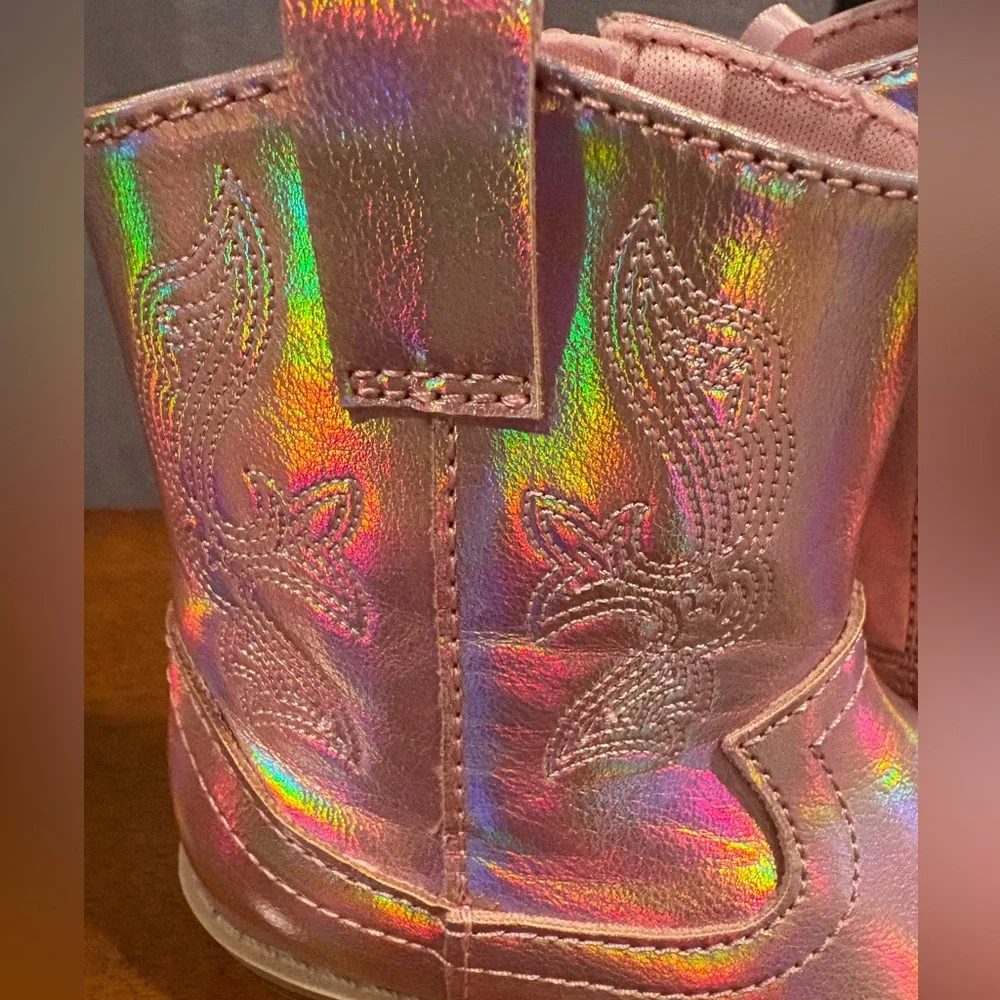 💕🤠Old Navy Pink Metallic Cowboy Boots🤠💕